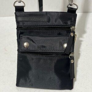 Black ScanSafe Crossbody Travel Nylon Bag Adjustable Strap 5"x7"